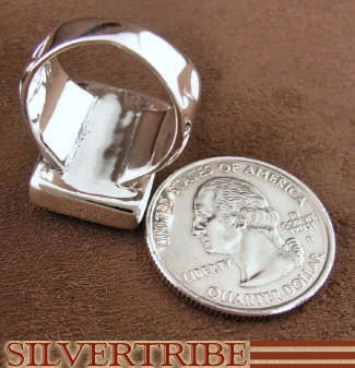 Silver Yellow Mother of Pearl Multicolor Ring Size 6-1/2 NS35388